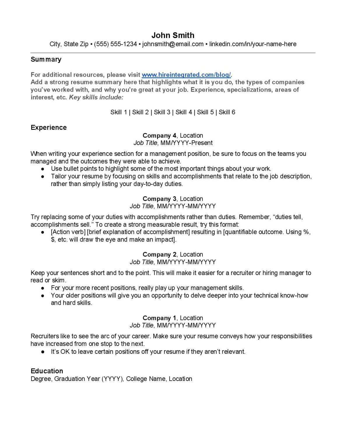 ats resume template word free download