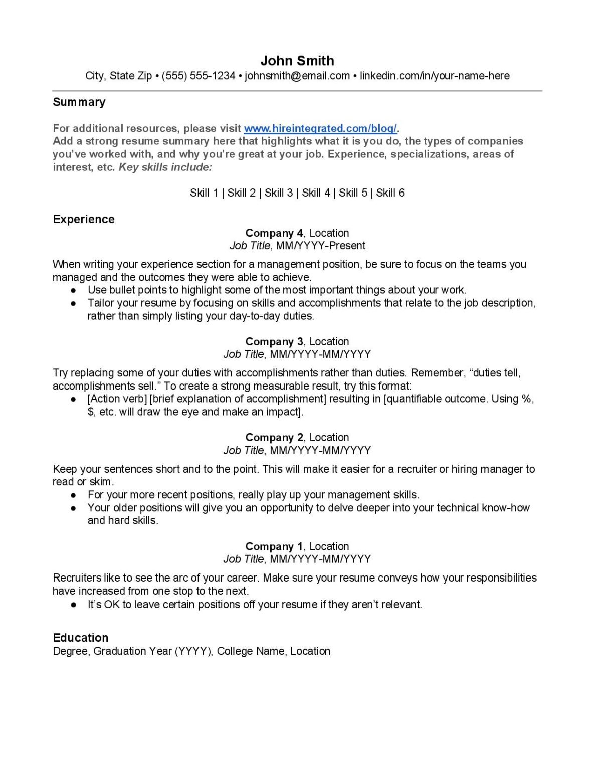 australian resume template free