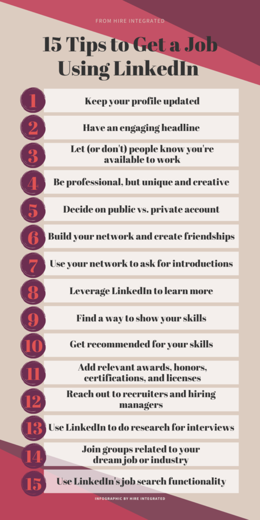 How To Use LinkedIn To Find A Job: Infographic